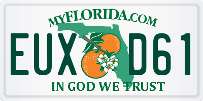 FL license plate EUXD61