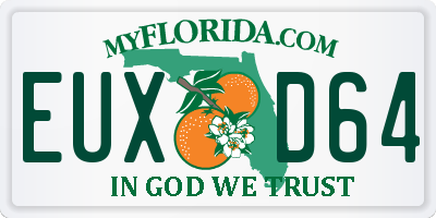 FL license plate EUXD64