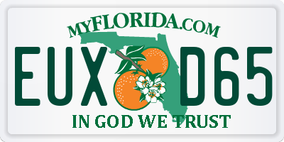 FL license plate EUXD65