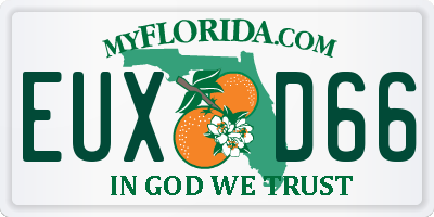 FL license plate EUXD66