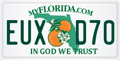 FL license plate EUXD70
