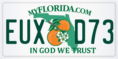 FL license plate EUXD73