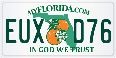 FL license plate EUXD76