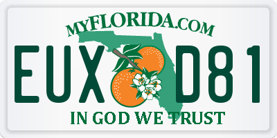 FL license plate EUXD81