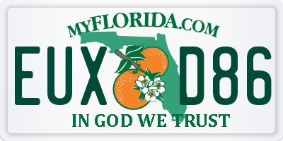 FL license plate EUXD86