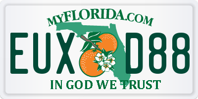 FL license plate EUXD88
