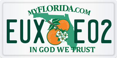 FL license plate EUXE02