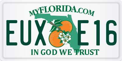 FL license plate EUXE16