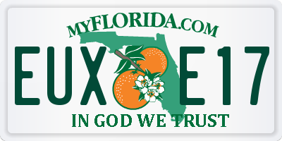 FL license plate EUXE17