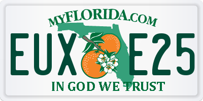 FL license plate EUXE25