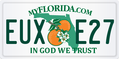 FL license plate EUXE27