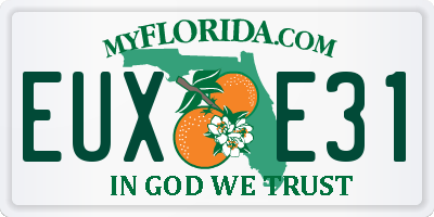 FL license plate EUXE31