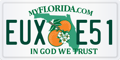 FL license plate EUXE51
