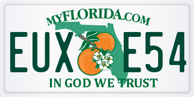 FL license plate EUXE54