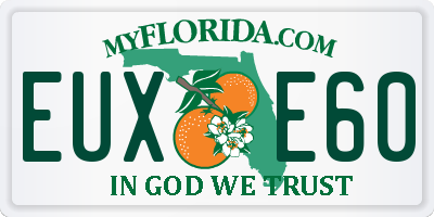 FL license plate EUXE60