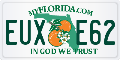 FL license plate EUXE62