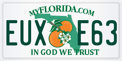 FL license plate EUXE63