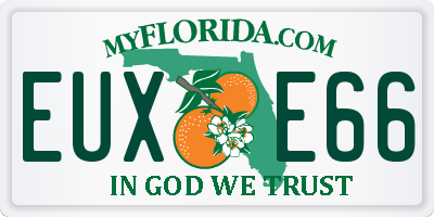 FL license plate EUXE66