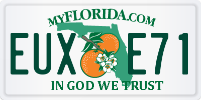 FL license plate EUXE71