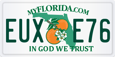 FL license plate EUXE76