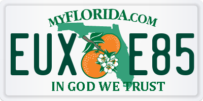 FL license plate EUXE85