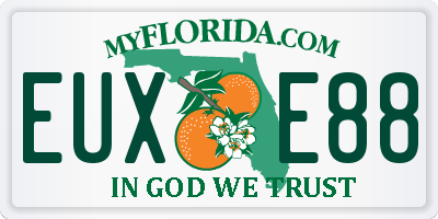 FL license plate EUXE88