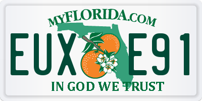 FL license plate EUXE91
