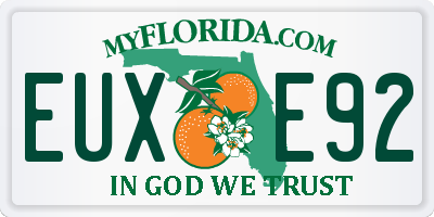 FL license plate EUXE92