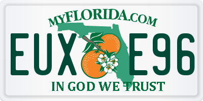 FL license plate EUXE96