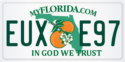 FL license plate EUXE97