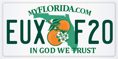 FL license plate EUXF20