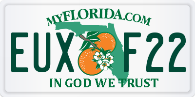 FL license plate EUXF22
