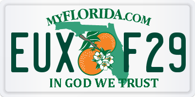 FL license plate EUXF29