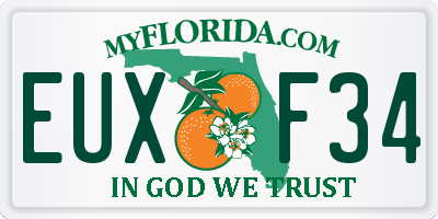 FL license plate EUXF34