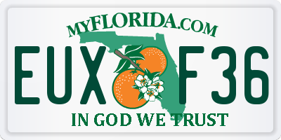 FL license plate EUXF36