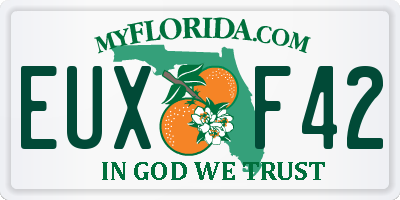 FL license plate EUXF42
