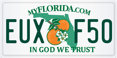 FL license plate EUXF50