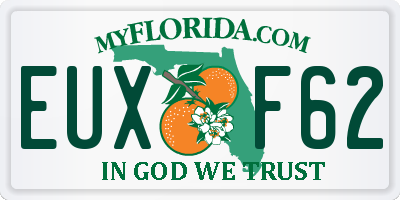 FL license plate EUXF62