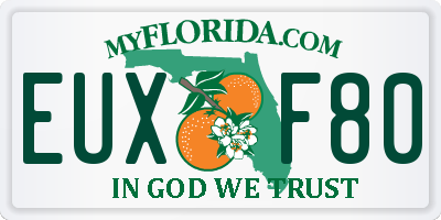 FL license plate EUXF80