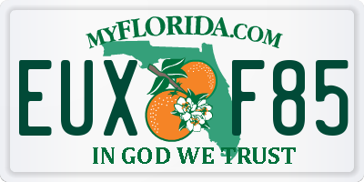 FL license plate EUXF85