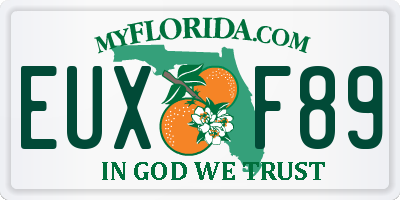 FL license plate EUXF89