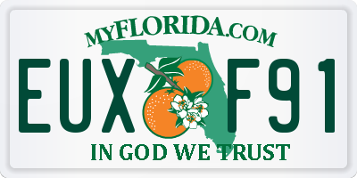 FL license plate EUXF91