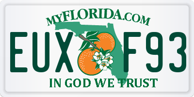 FL license plate EUXF93