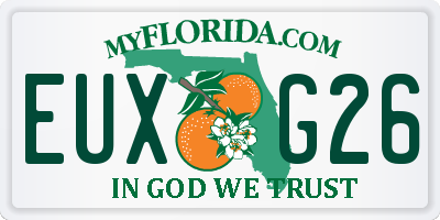 FL license plate EUXG26