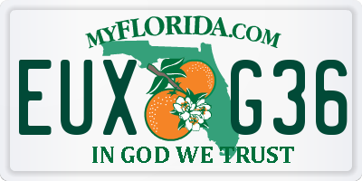 FL license plate EUXG36