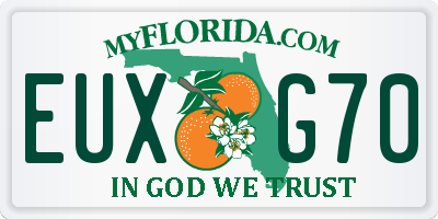 FL license plate EUXG70