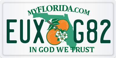 FL license plate EUXG82