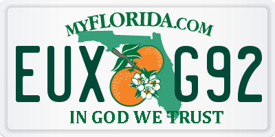 FL license plate EUXG92