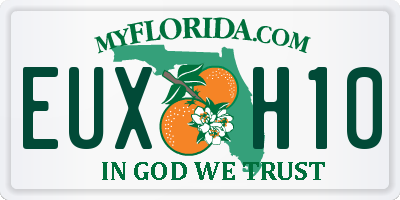 FL license plate EUXH10
