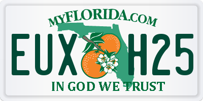 FL license plate EUXH25